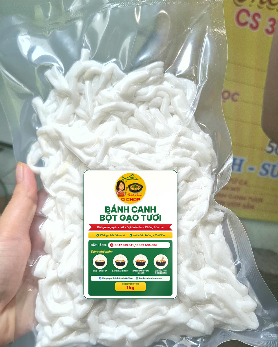 Banh canh bot gao tuoi dong tui hut chan khong Banh Canh O Choa